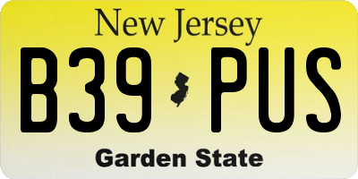 NJ license plate B39PUS
