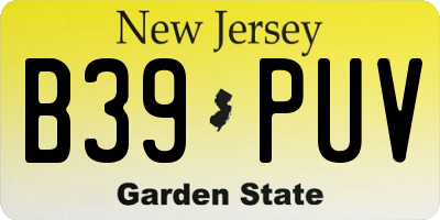 NJ license plate B39PUV