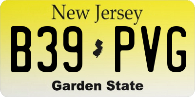 NJ license plate B39PVG