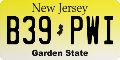 NJ license plate B39PWI