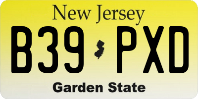 NJ license plate B39PXD