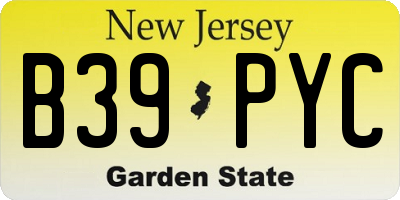 NJ license plate B39PYC