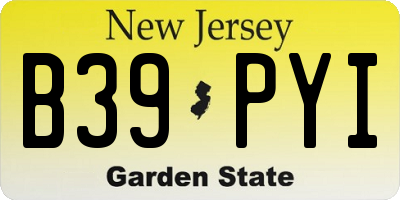 NJ license plate B39PYI