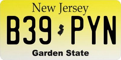 NJ license plate B39PYN
