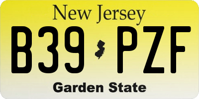 NJ license plate B39PZF