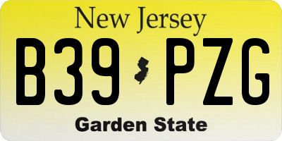 NJ license plate B39PZG
