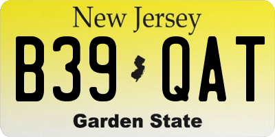 NJ license plate B39QAT