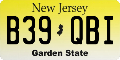 NJ license plate B39QBI