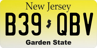 NJ license plate B39QBV
