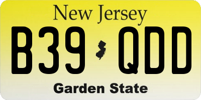 NJ license plate B39QDD
