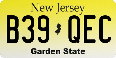 NJ license plate B39QEC