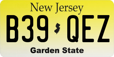 NJ license plate B39QEZ