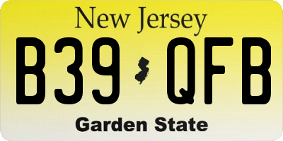 NJ license plate B39QFB