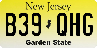 NJ license plate B39QHG