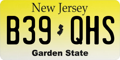 NJ license plate B39QHS
