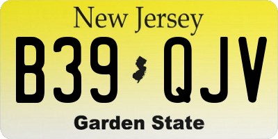 NJ license plate B39QJV