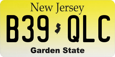 NJ license plate B39QLC
