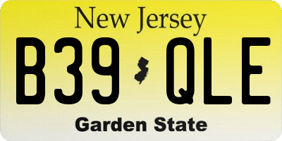 NJ license plate B39QLE
