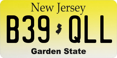 NJ license plate B39QLL