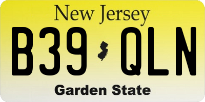 NJ license plate B39QLN