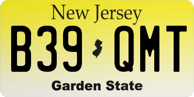 NJ license plate B39QMT