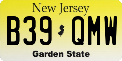 NJ license plate B39QMW