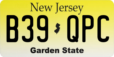 NJ license plate B39QPC