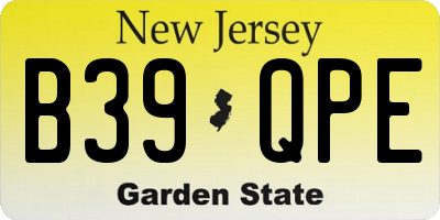 NJ license plate B39QPE