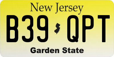 NJ license plate B39QPT