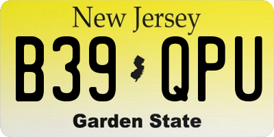 NJ license plate B39QPU