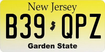 NJ license plate B39QPZ