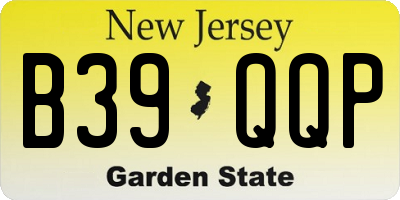 NJ license plate B39QQP