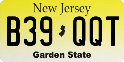 NJ license plate B39QQT