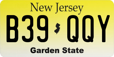 NJ license plate B39QQY