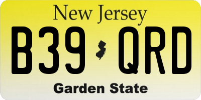 NJ license plate B39QRD