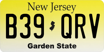 NJ license plate B39QRV