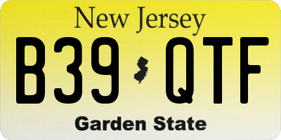NJ license plate B39QTF