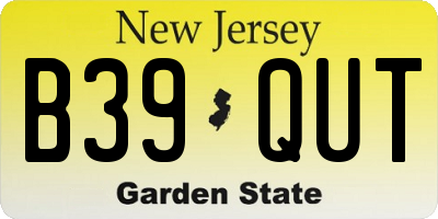 NJ license plate B39QUT