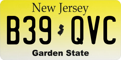 NJ license plate B39QVC