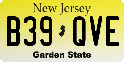 NJ license plate B39QVE