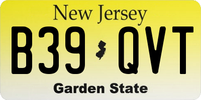 NJ license plate B39QVT