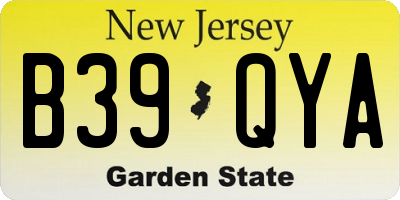 NJ license plate B39QYA