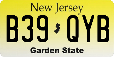 NJ license plate B39QYB