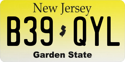 NJ license plate B39QYL