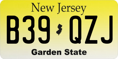 NJ license plate B39QZJ