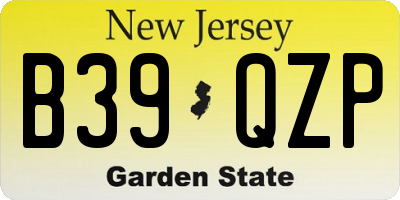 NJ license plate B39QZP