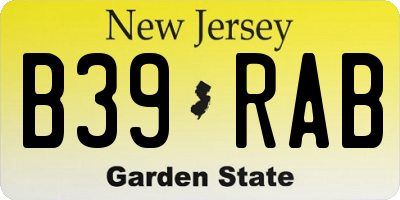 NJ license plate B39RAB