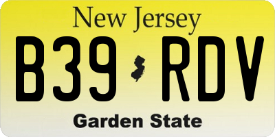 NJ license plate B39RDV