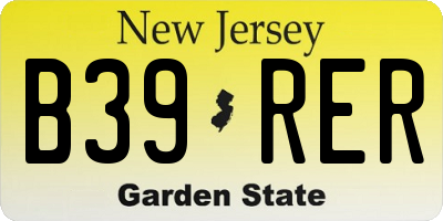 NJ license plate B39RER