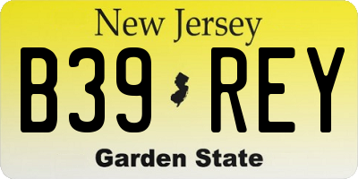 NJ license plate B39REY